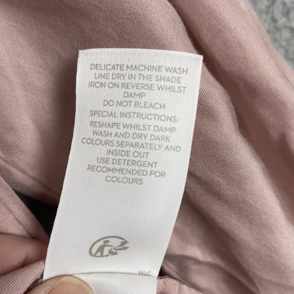 Boden Blouse Womens US 2 Pink Long Sleeve Ruffle Silk Blend Romantic Top - Picture 7 of 9